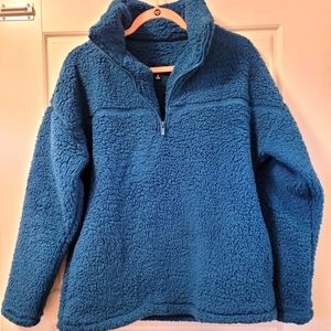 Half zip sherpa sweater